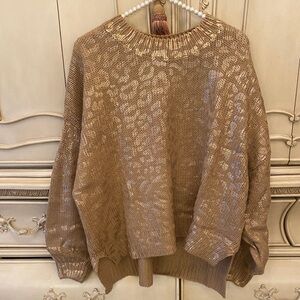 Gold Metallic Women's Sweater
